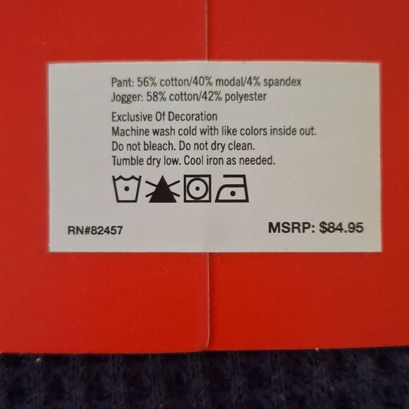 🎁Gap Men's 2 Pack Waffle Knit Thermal Jogger Pajama Pants Navy Gray sz XL $84 - Picture 7 of 7